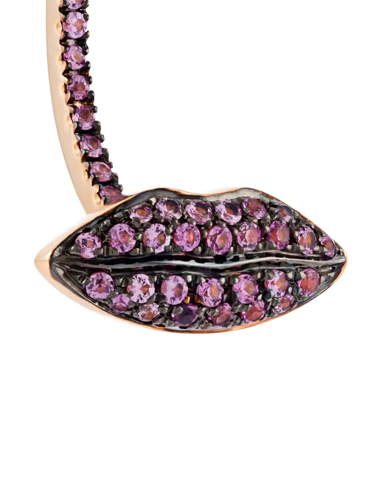 Delfina Delettrez 18Kゴールド リップモチーフ サファイア ピアス - 画像3