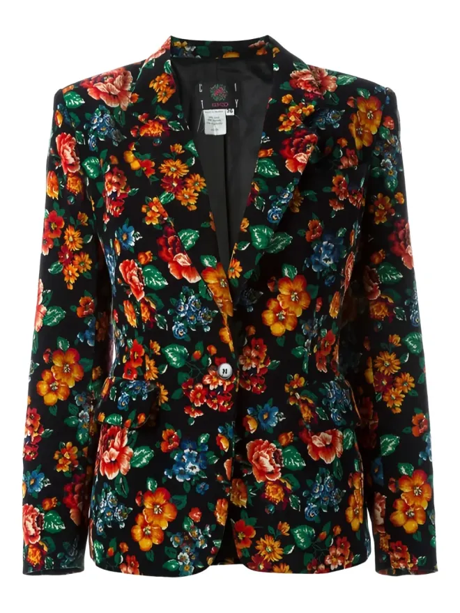 Kenzo Pre-Owned Kenzo Pre-Owned 1980年代花柄プリントブレザー - Blackの商品画像