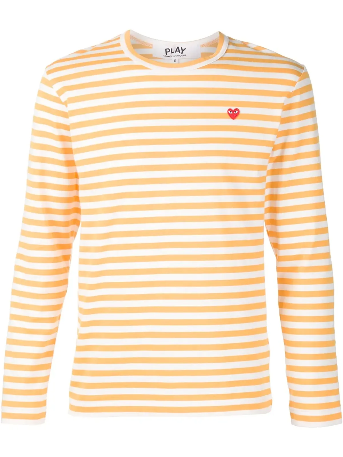 Comme Des Garçons Play ハートロゴ入りストライプTシャツ - 画像1