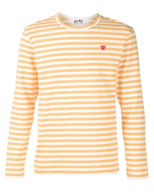 Comme Des Garçons Play ハートロゴ入りストライプTシャツ - サムネイル1