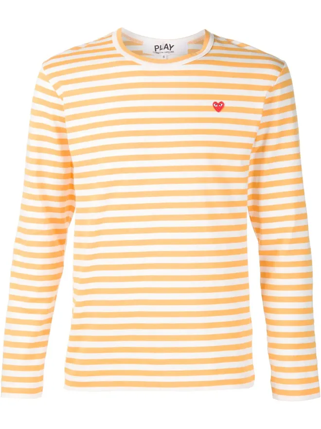 COMME des GARÇONS PLAY Comme Des Garçons Play ハートロゴ入りストライプTシャツの商品画像