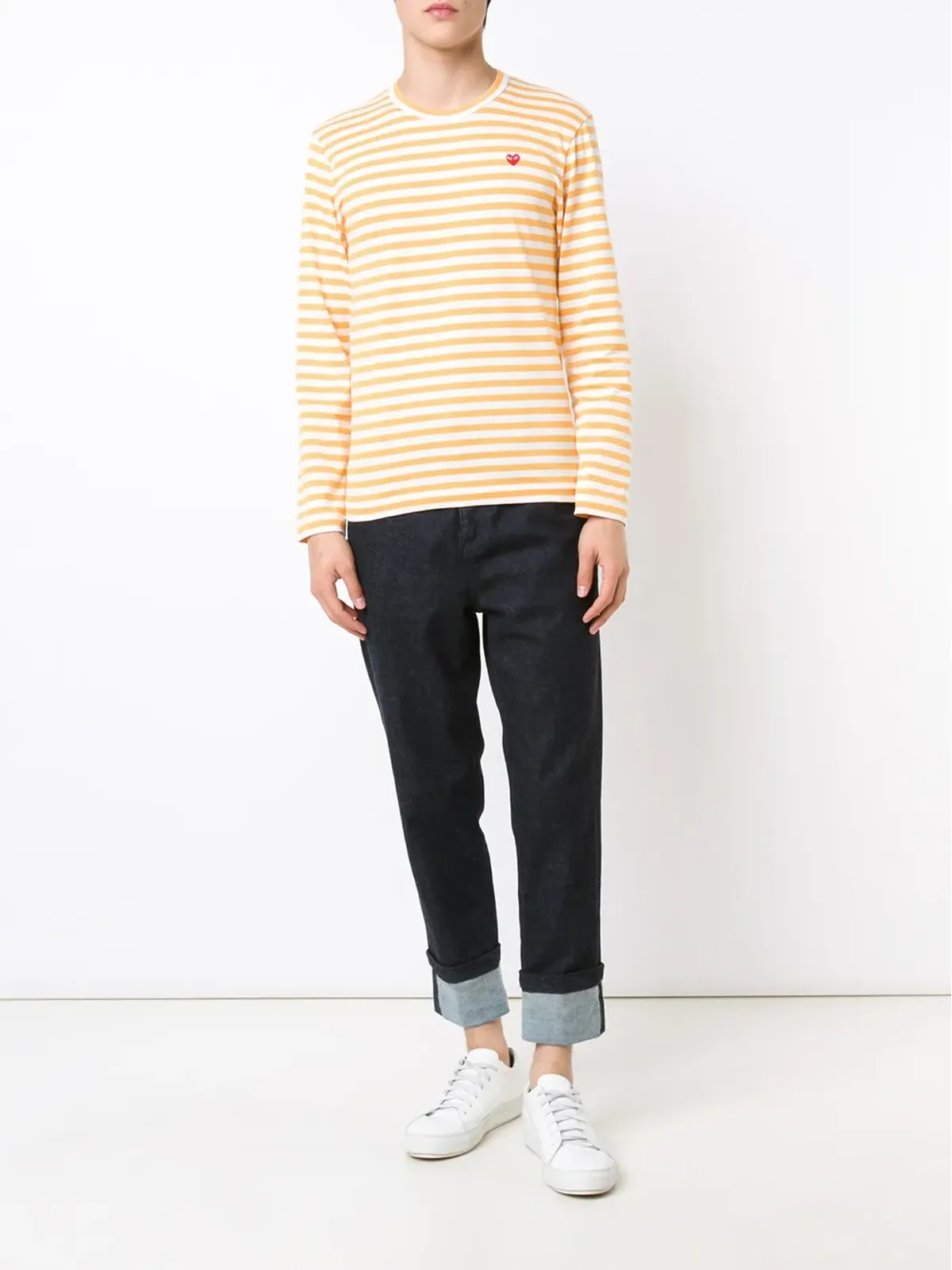 Comme Des Garçons Play ハートロゴ入りストライプTシャツ - 画像2