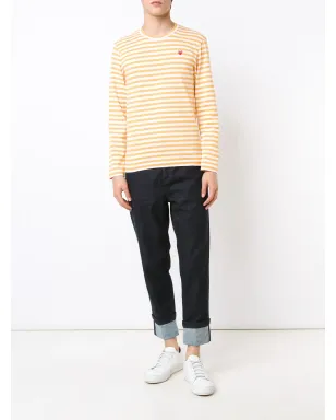 Comme Des Garçons Play ハートロゴ入りストライプTシャツ - サムネイル2