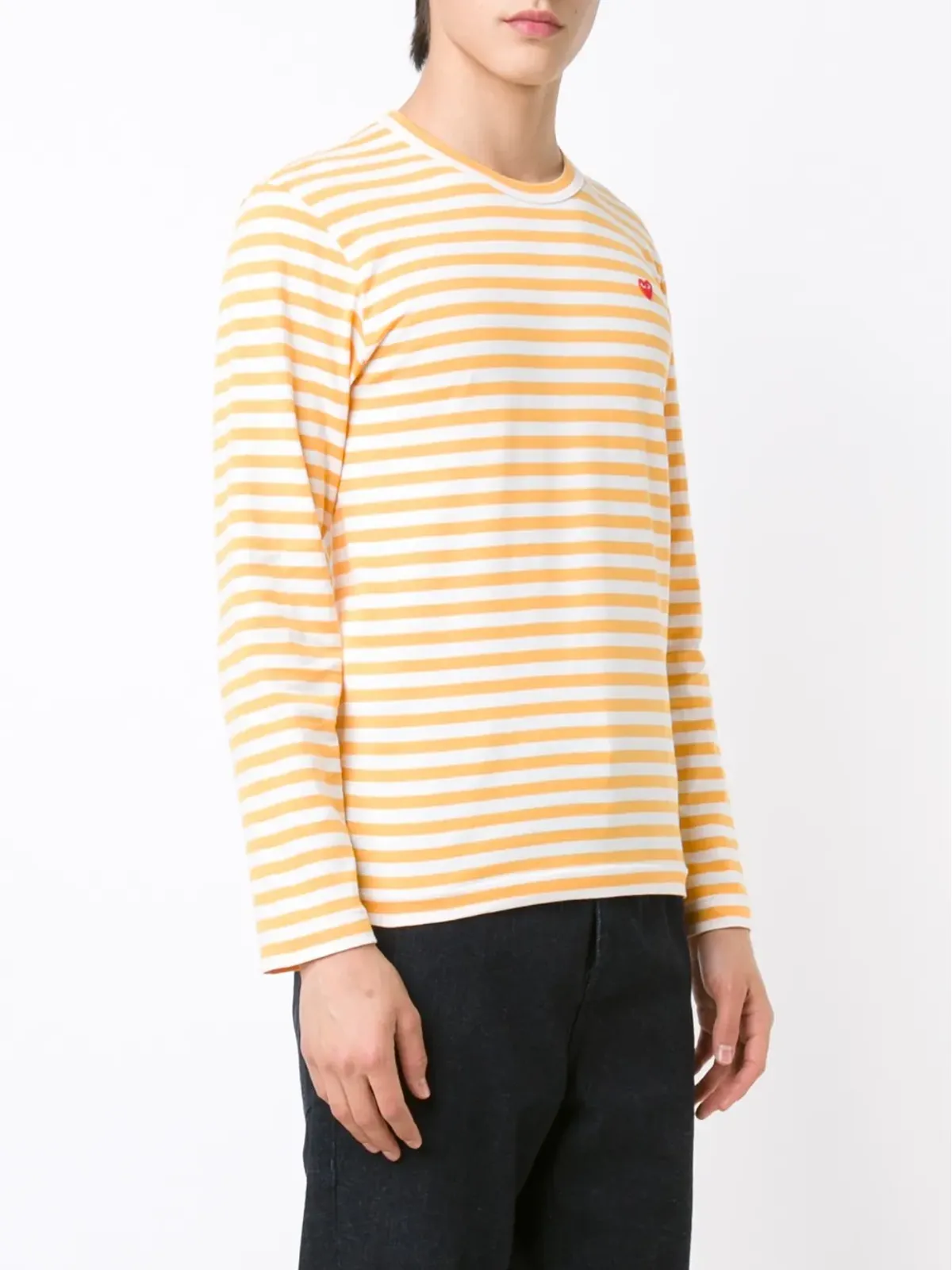 Comme Des Garçons Play ハートロゴ入りストライプTシャツ - 画像3