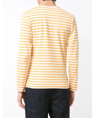 Comme Des Garçons Play ハートロゴ入りストライプTシャツ - サムネイル4