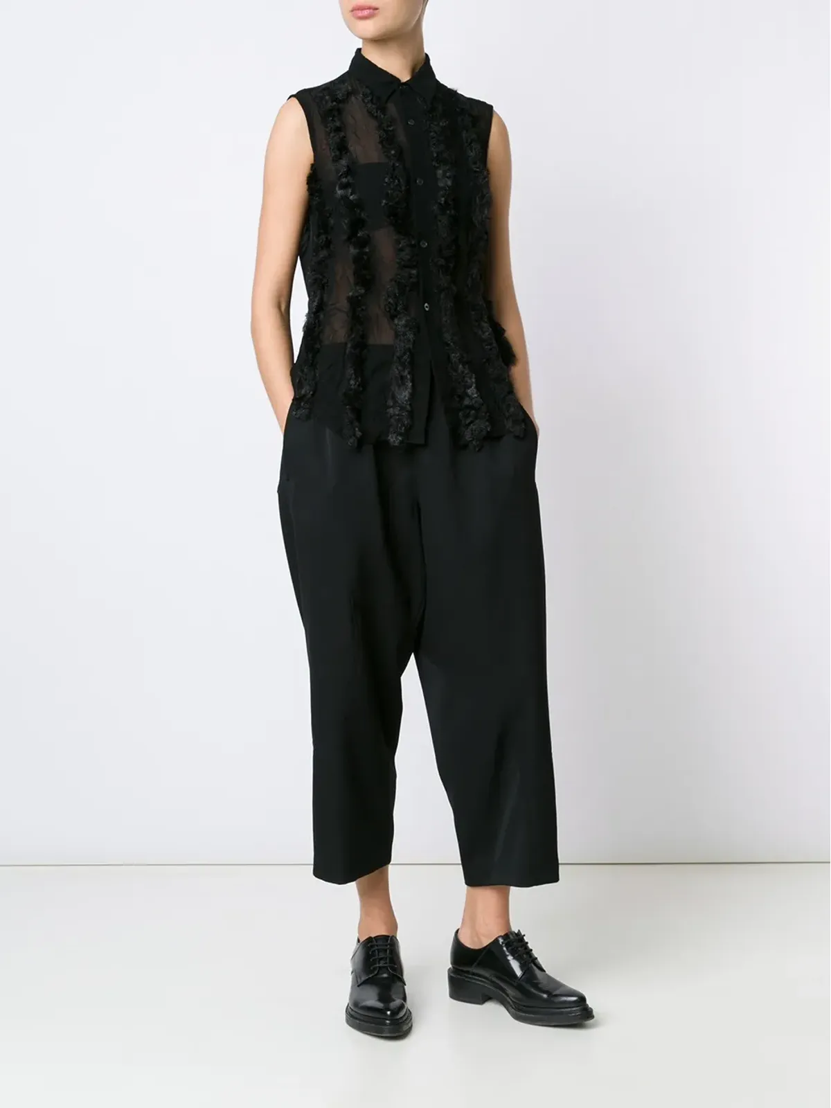Comme Des Garçons エンベリッシュド・シアーシャツ - 画像2
