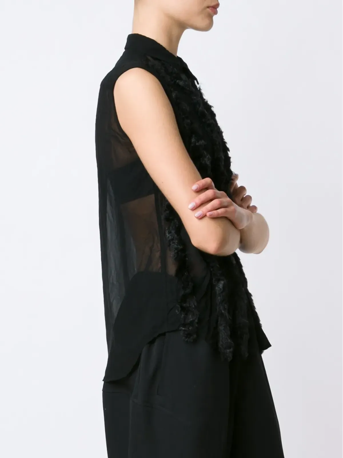 Comme Des Garçons エンベリッシュド・シアーシャツ - 画像3