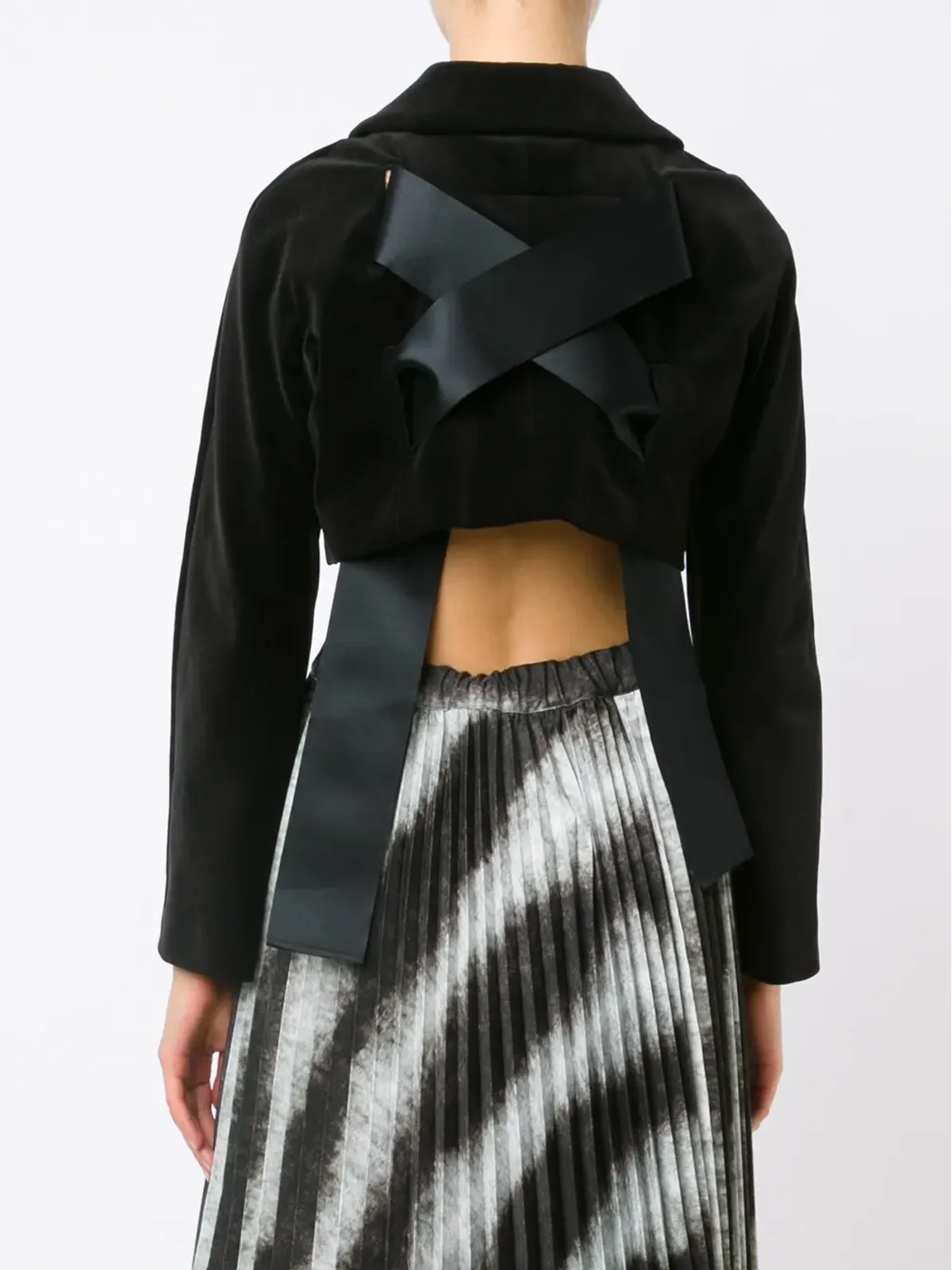 Comme Des Garçons リボンディテールのクロップドジャケット - 画像4