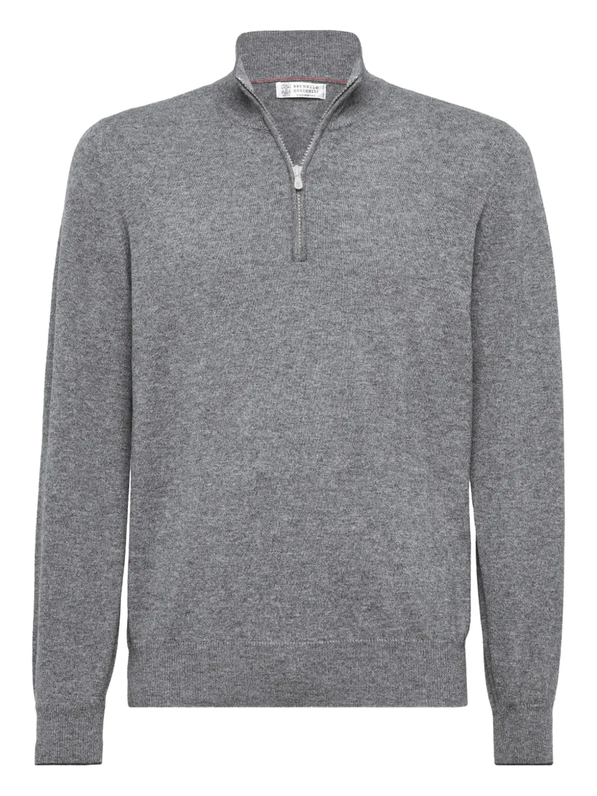 Brunello Cucinelli ジップファスナー付きカシミヤセーター（グレー） - 画像1