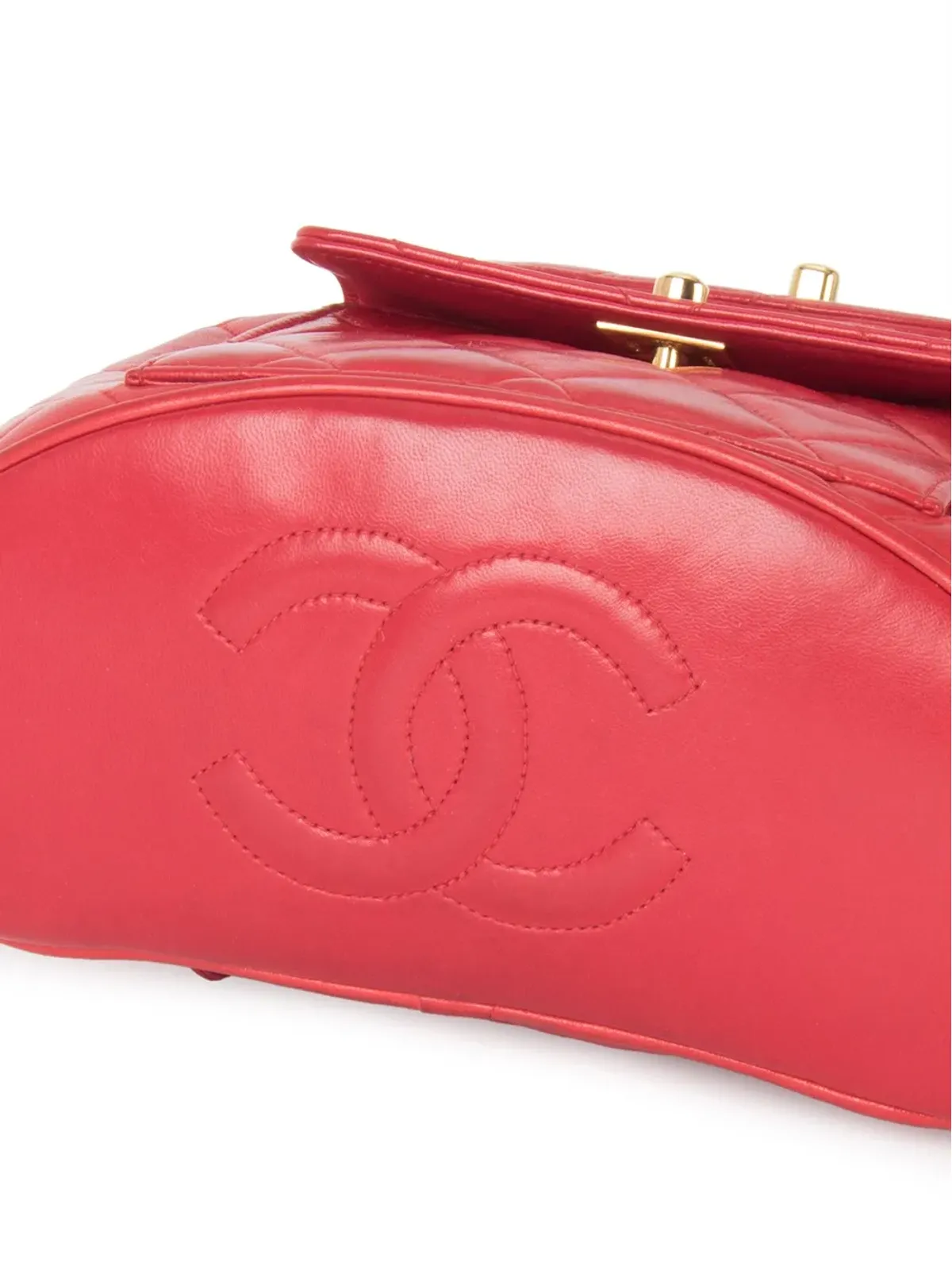 CHANEL Pre-Owned キルテッドチェーンバックパック - レッド - 画像4