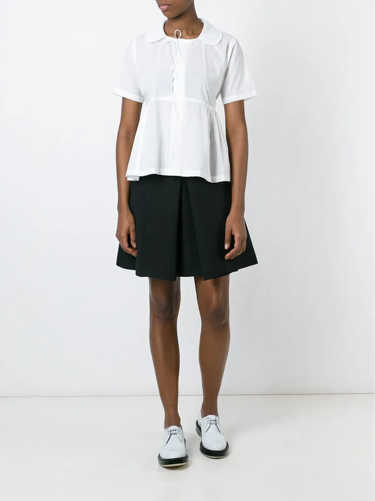 Comme Des Garçons Comme Des Garçons レースアップディテールのフレアシャツ - 画像3
