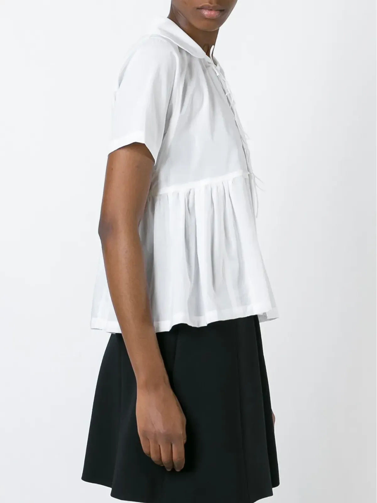 Comme Des Garçons Comme Des Garçons レースアップディテールのフレアシャツ - 画像4