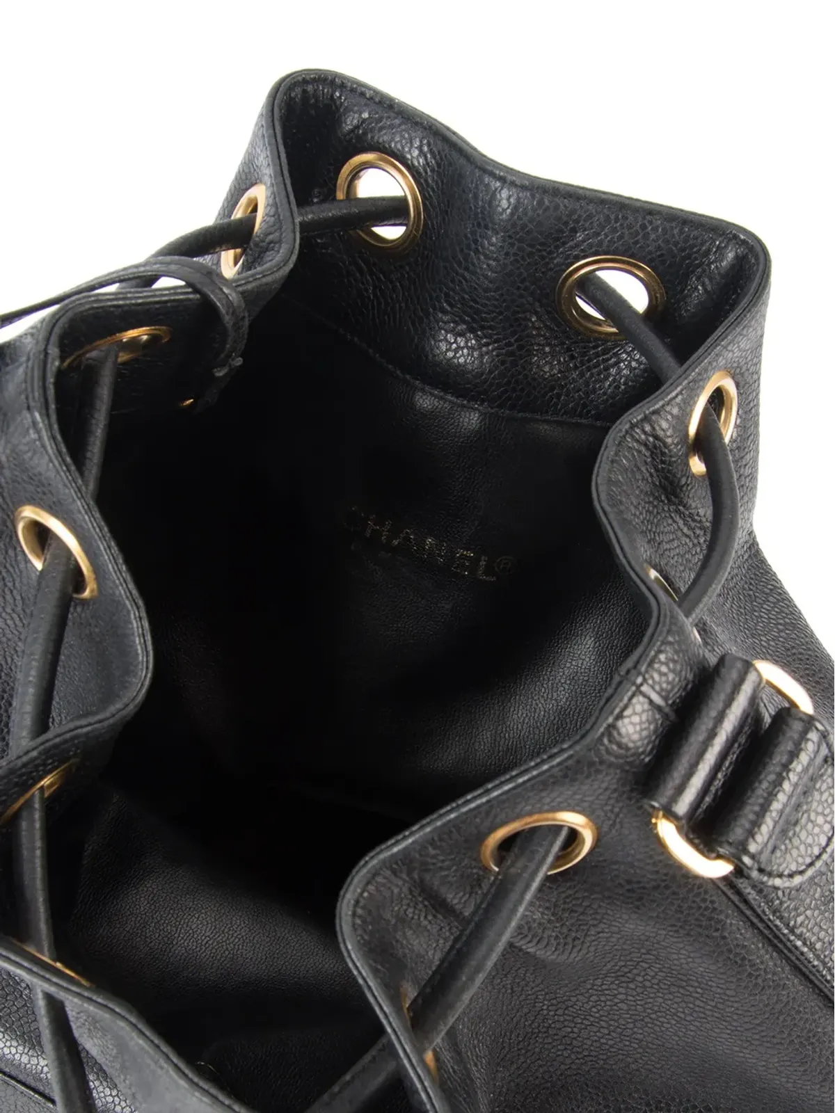 CHANEL Pre-Owned CC drawstring bucket bag - Black - 画像5