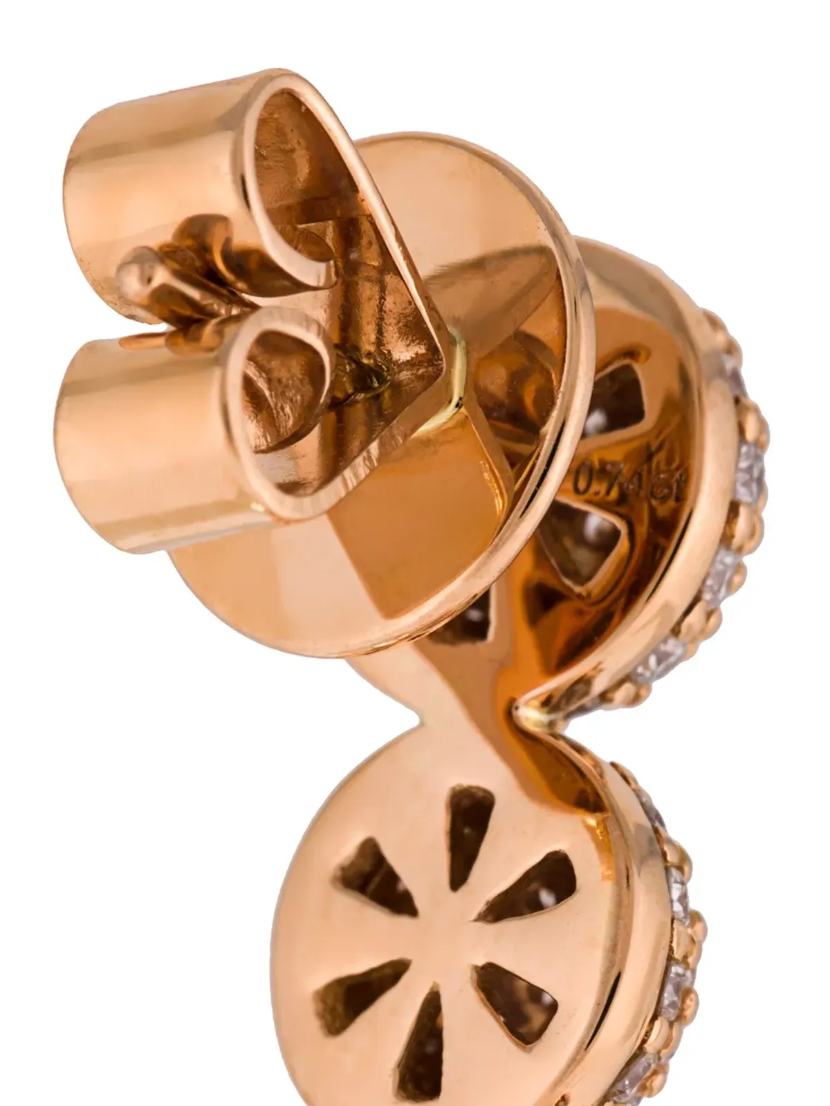 ALINKA 18K ローズゴールド ブラックキャビア ダイヤモンド 左耳用 イヤーカフ - 画像4