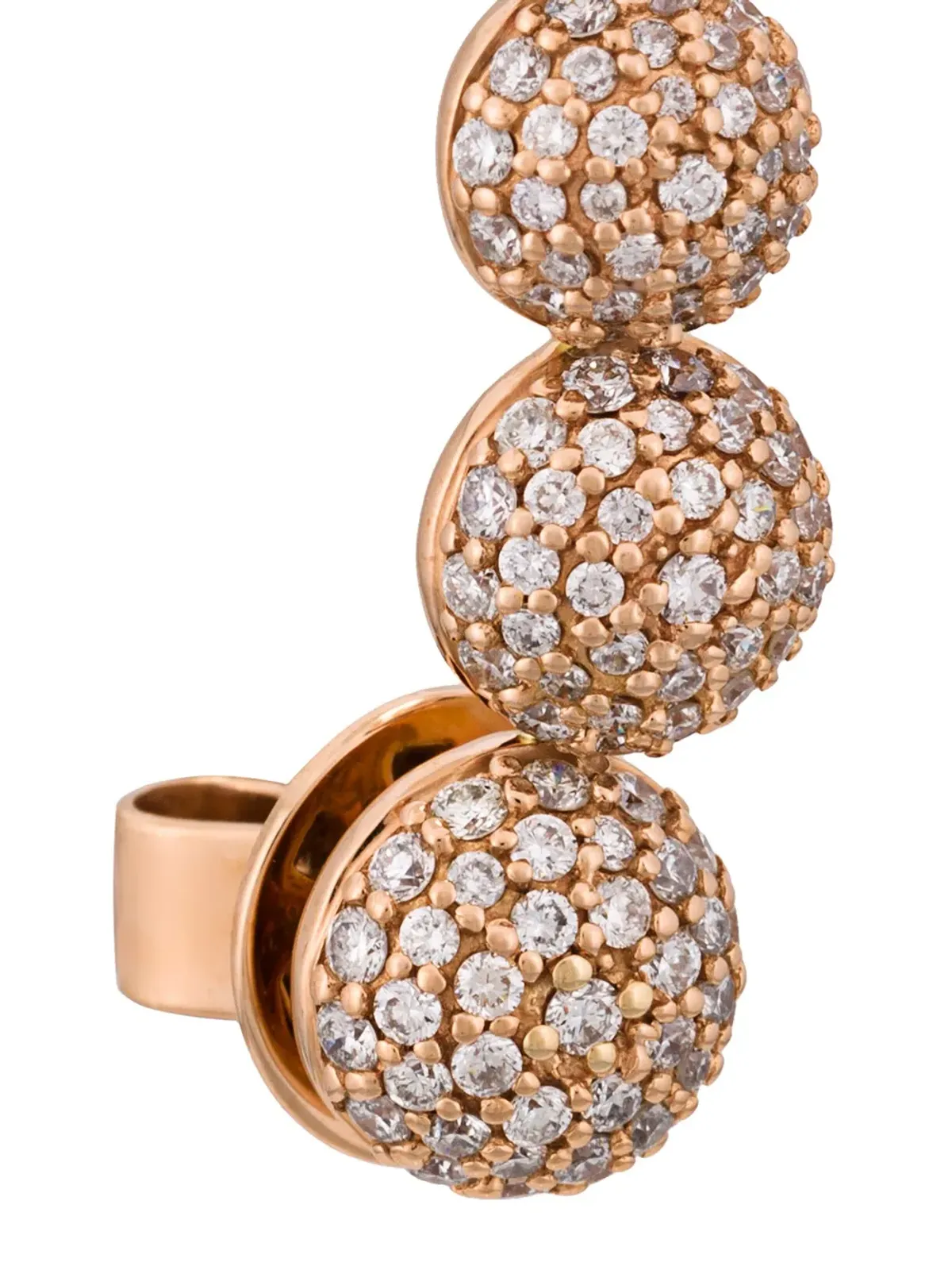ALINKA 18kt ローズゴールド ブラックカビア ダイヤモンド 右耳カフ - 画像2