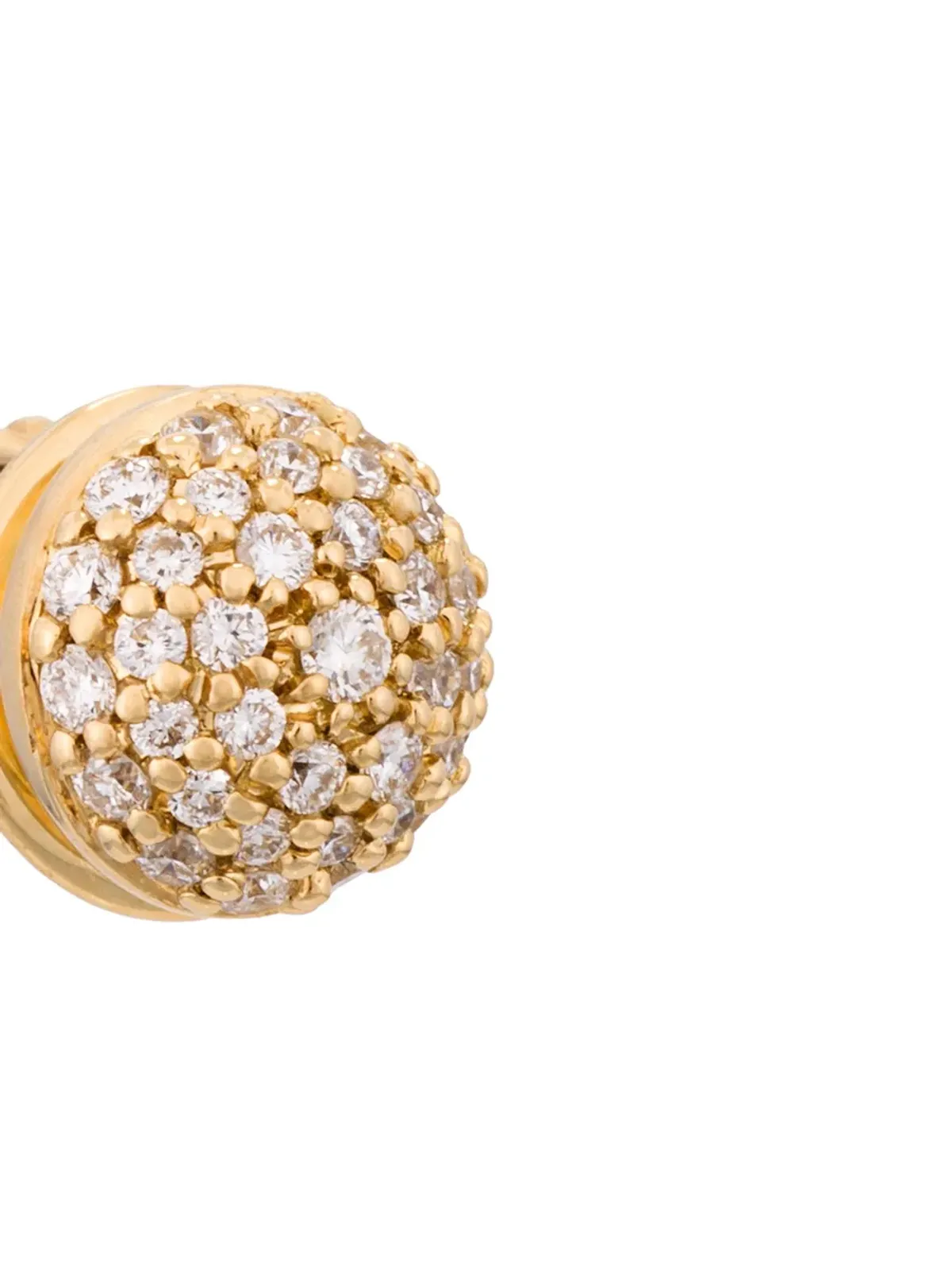 ALINKA 18K イエローゴールド ブラックキャビア ダイヤモンド スタッド ピアス - 画像3