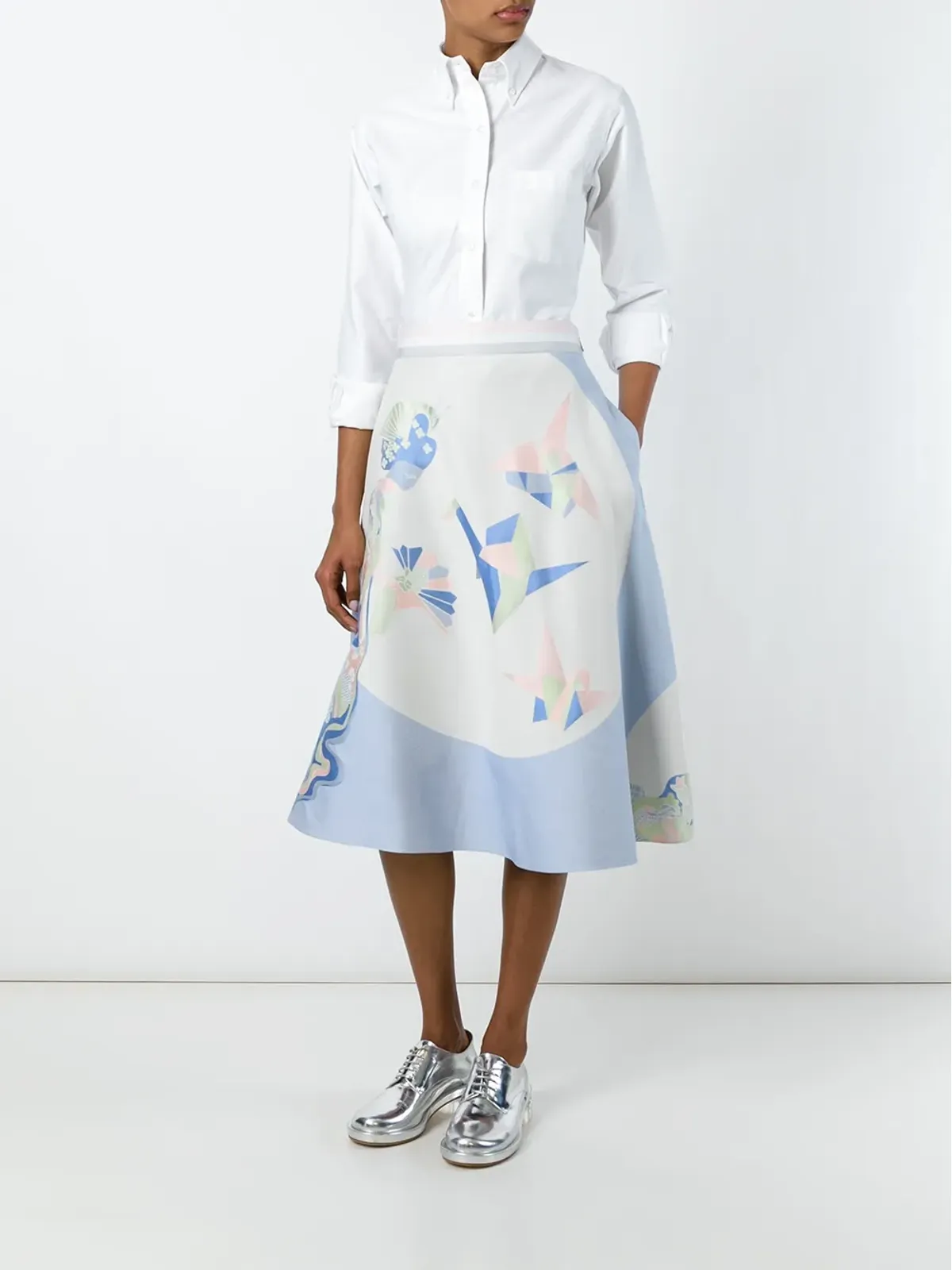 Thom Browne Classic Long Sleeve Button Down Point Collar Shirt In Oxford - White - 画像2