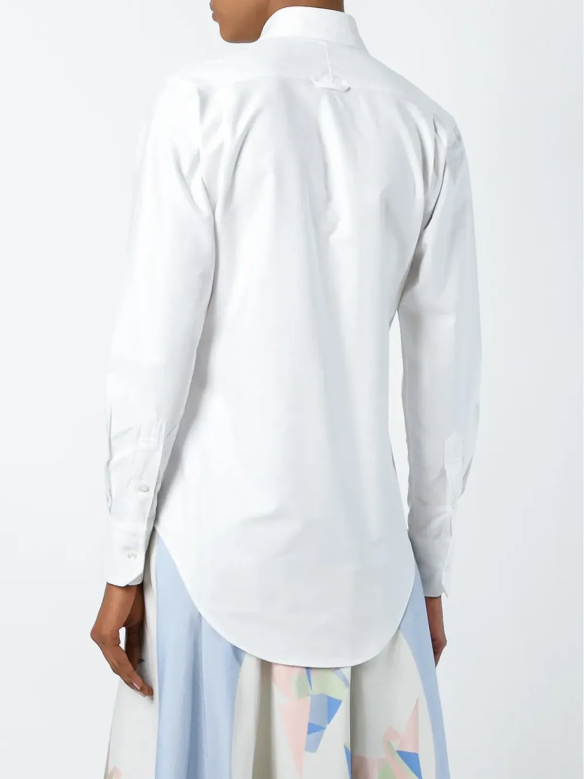 Thom Browne Classic Long Sleeve Button Down Point Collar Shirt In Oxford - White - 画像4