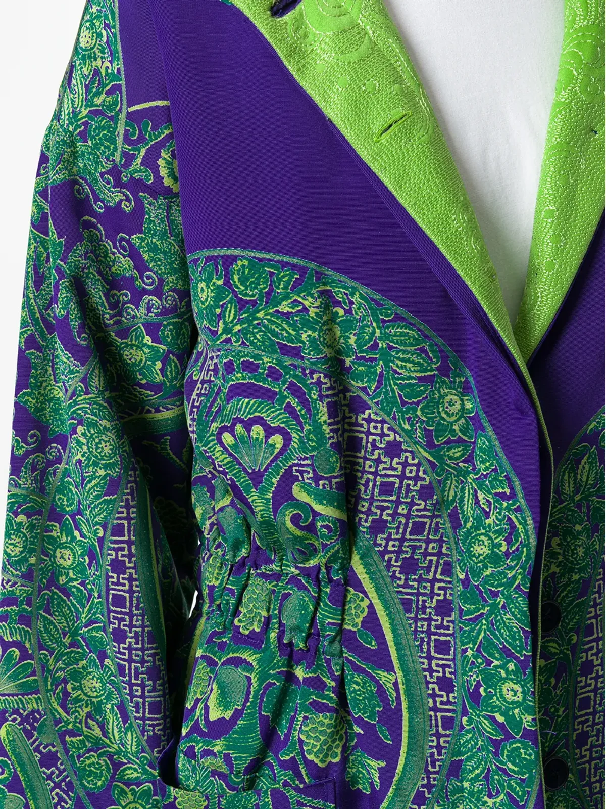 Versace Pre-Owned 花柄パッド入りフード付きコート - Purple - 画像5