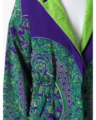 Versace Pre-Owned 花柄パッド入りフード付きコート - Purple - サムネイル5