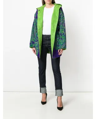 Versace Pre-Owned 花柄パッド入りフード付きコート - Purple - サムネイル2