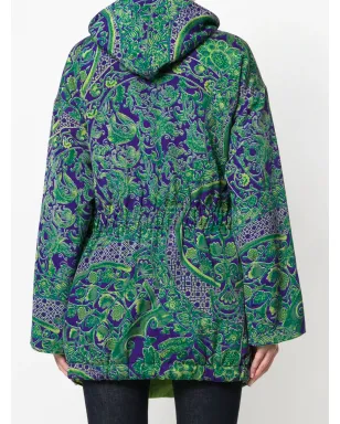 Versace Pre-Owned 花柄パッド入りフード付きコート - Purple - サムネイル4