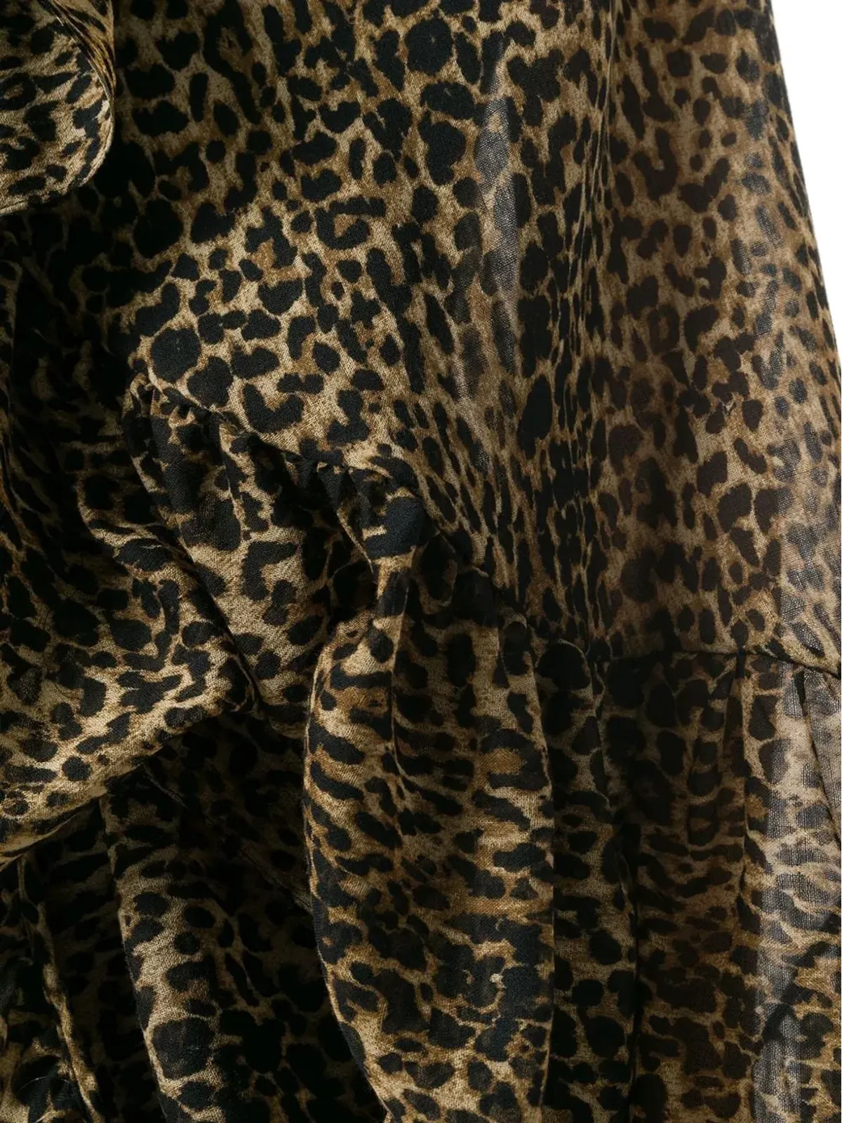 Saint Laurent レオパード柄アシンメトリーブラウス - 画像5
