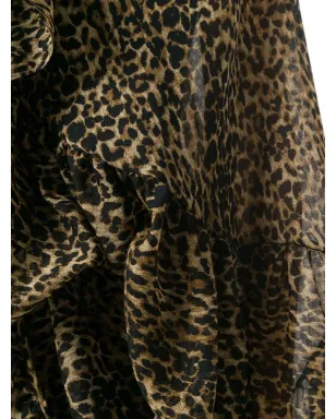 Saint Laurent レオパード柄アシンメトリーブラウス - サムネイル5