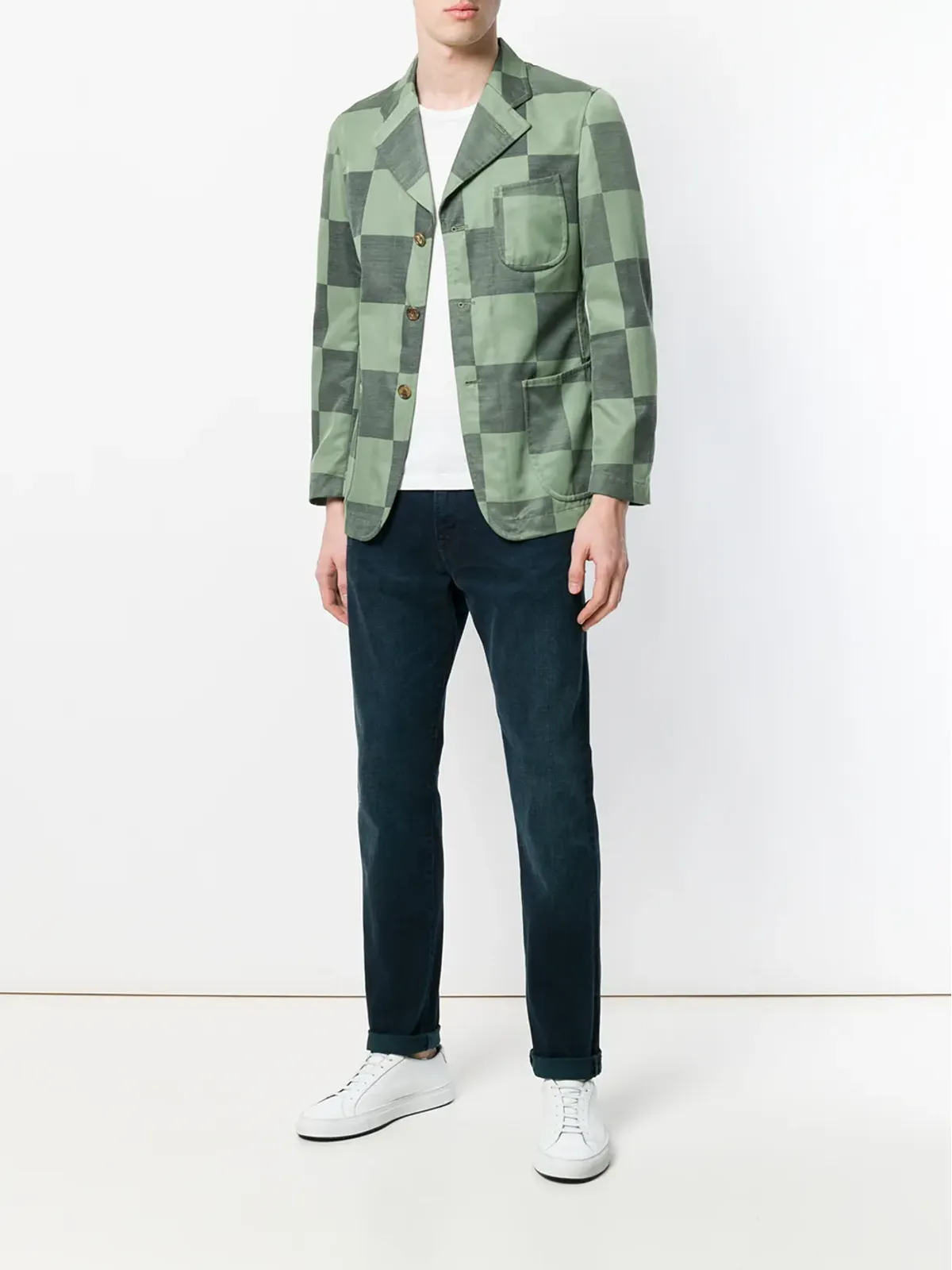 Comme Des Garçons Pre-Owned チェッカーボード柄ボタンジャケット - 画像2