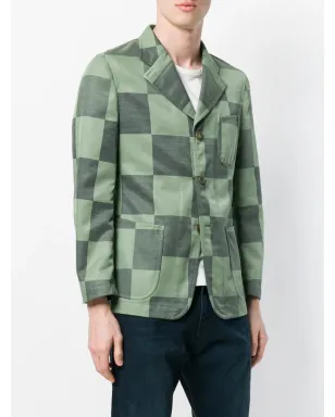 Comme Des Garçons Pre-Owned チェッカーボード柄ボタンジャケット - サムネイル3