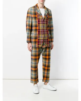 Comme Des Garçons Pre-Owned 2000s panelled plaid suit - Yellow - サムネイル3