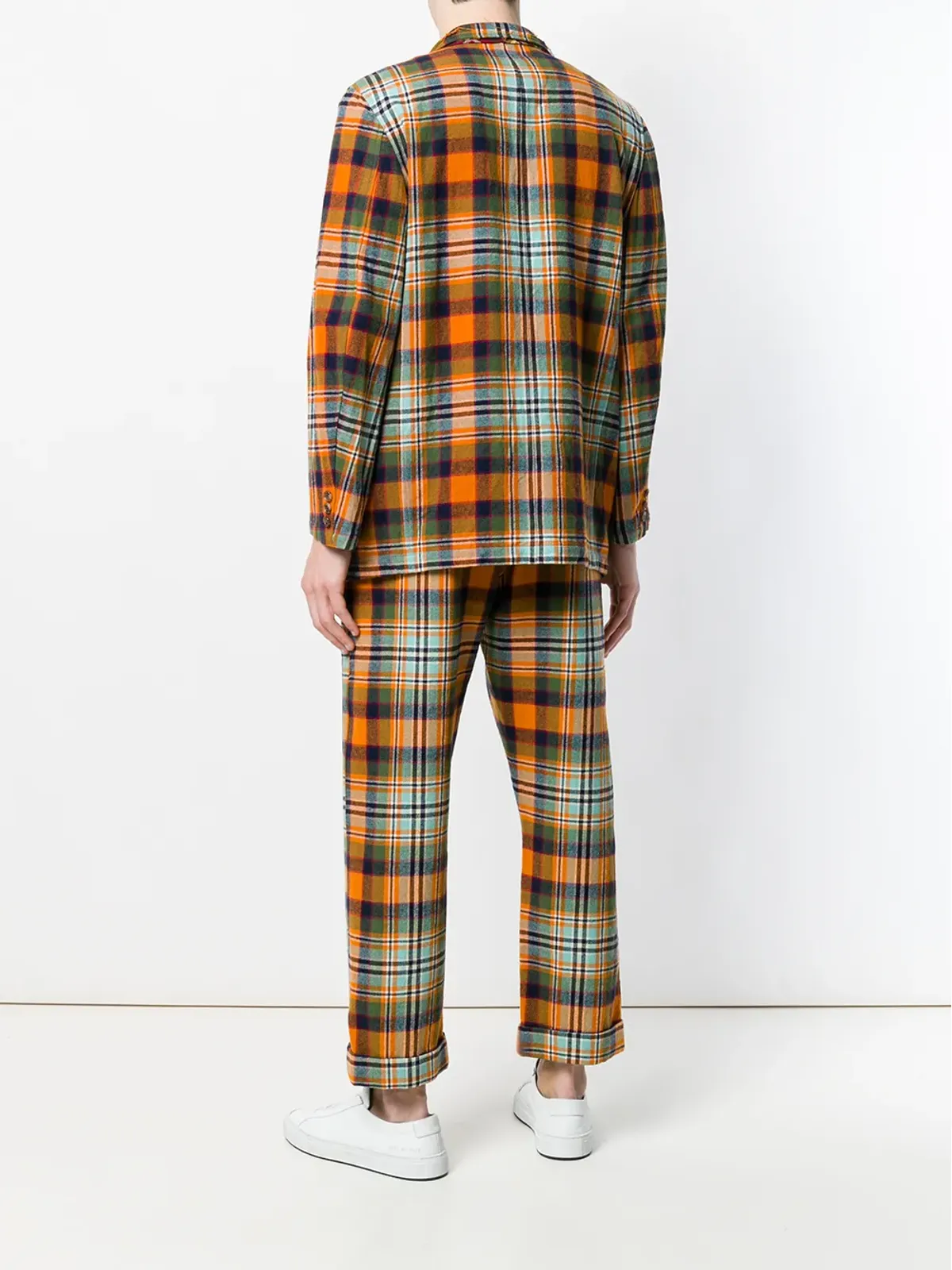 Comme Des Garçons Pre-Owned 2000s panelled plaid suit - Yellow - 画像4