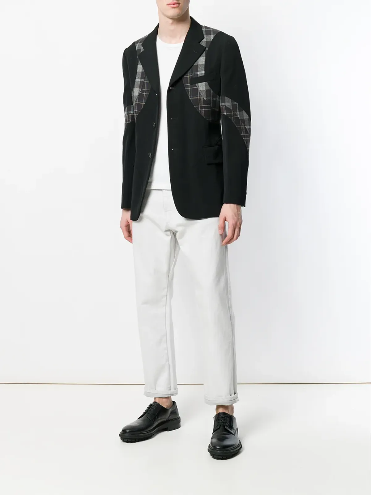 Comme Des Garçons Pre-Owned 格子柄アップリケブレザー - 画像2