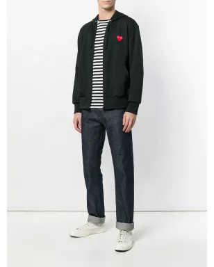 Comme Des Garçons Play ハートパッチ付きジップアップフーディ - ブラック - サムネイル2