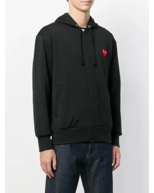 Comme Des Garçons Play ハートパッチ付きジップアップフーディ - ブラック - サムネイル3