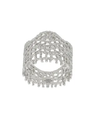 Aurelie Bidermann 18ktホワイトゴールド ヴィンテージレース ダイヤモンドリング - サムネイル1