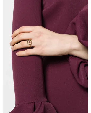 Aurelie Bidermann ガーネット花モチーフリング 18Kイエローゴールド - サムネイル2