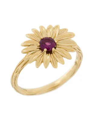 Aurelie Bidermann ガーネット花モチーフリング 18Kイエローゴールド - サムネイル3