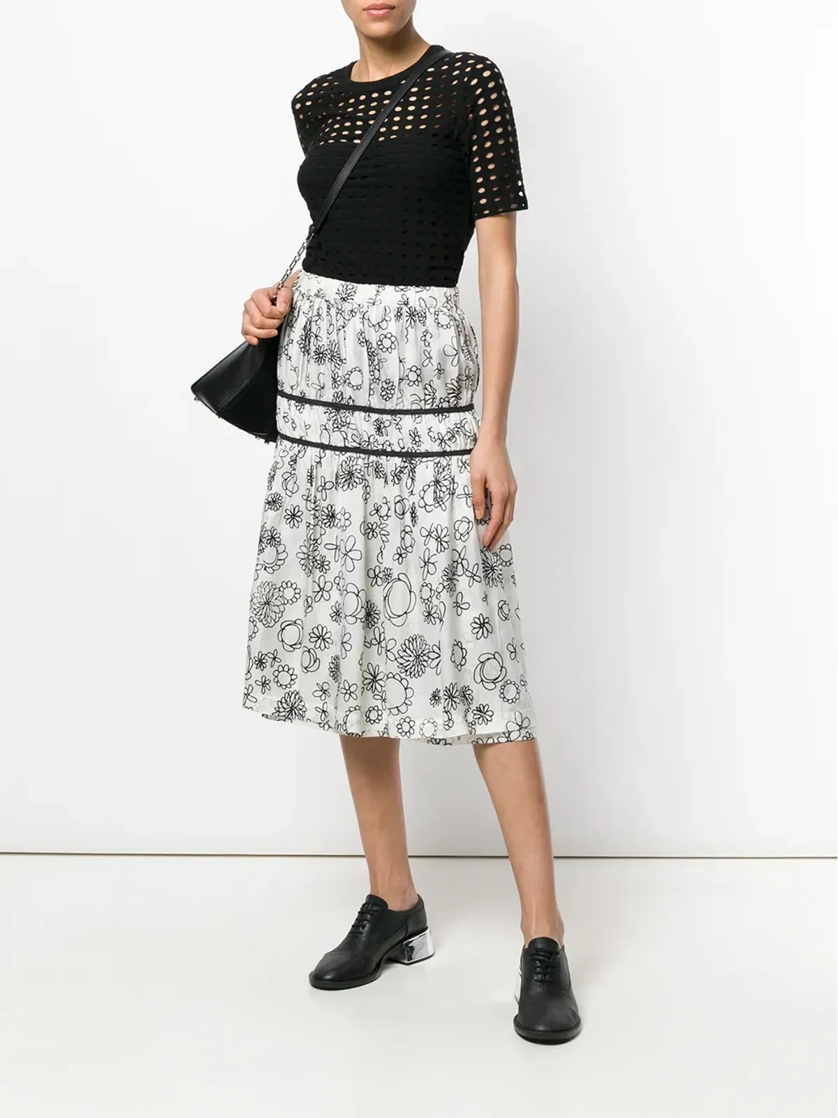 Comme Des Garçons Pre-Owned 花柄ギャザー入りスカート - 画像2