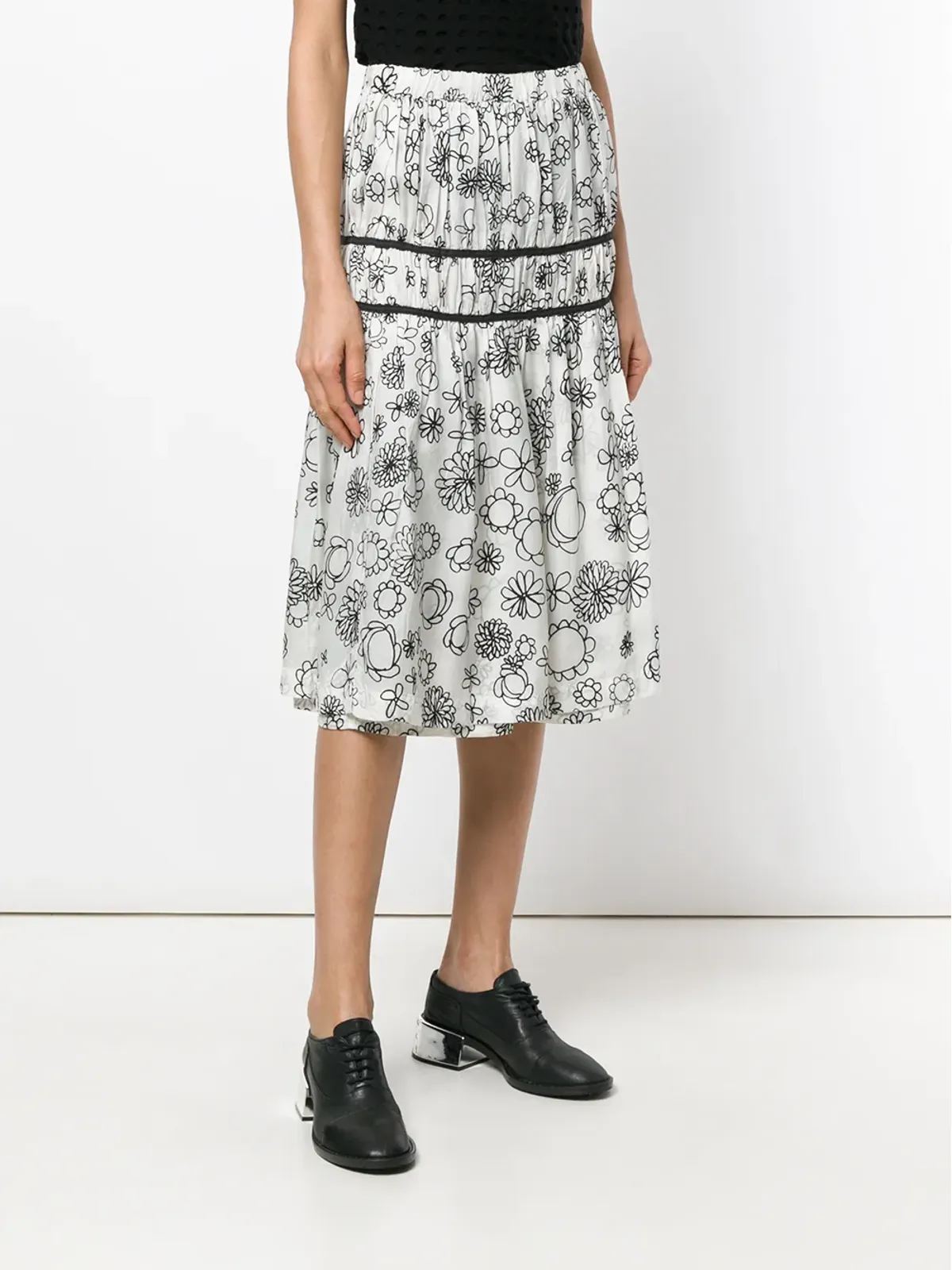 Comme Des Garçons Pre-Owned 花柄ギャザー入りスカート - 画像3