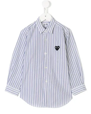Comme Des Garçons Play Kids ハート柄ピンストライプシャツ - サムネイル1