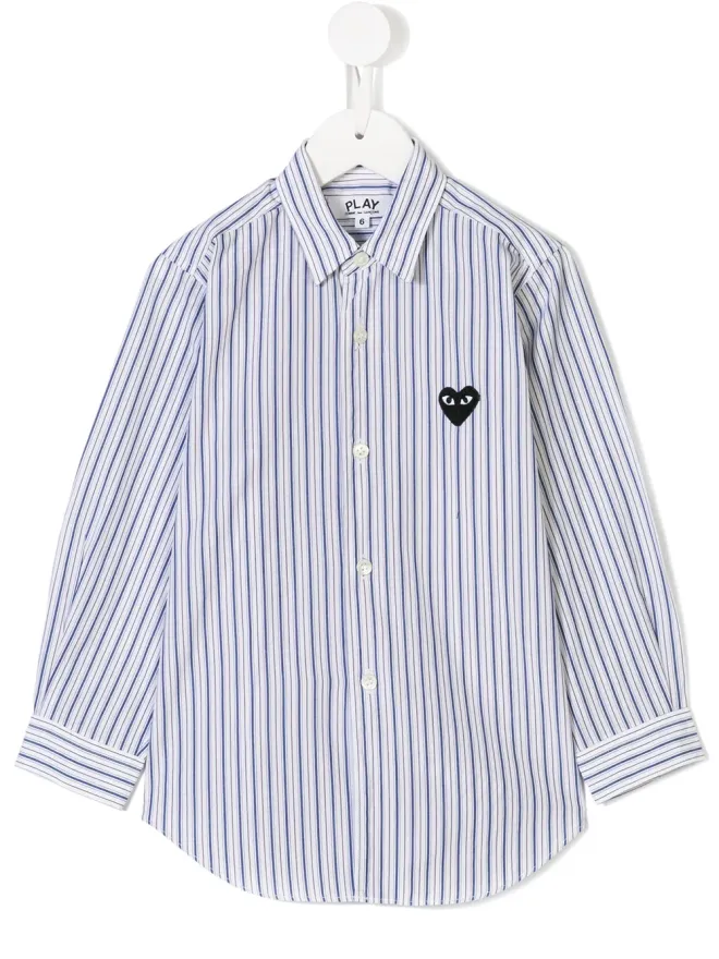 Comme Des Garçons Play Kids Comme Des Garçons Play Kids ハート柄ピンストライプシャツの商品画像