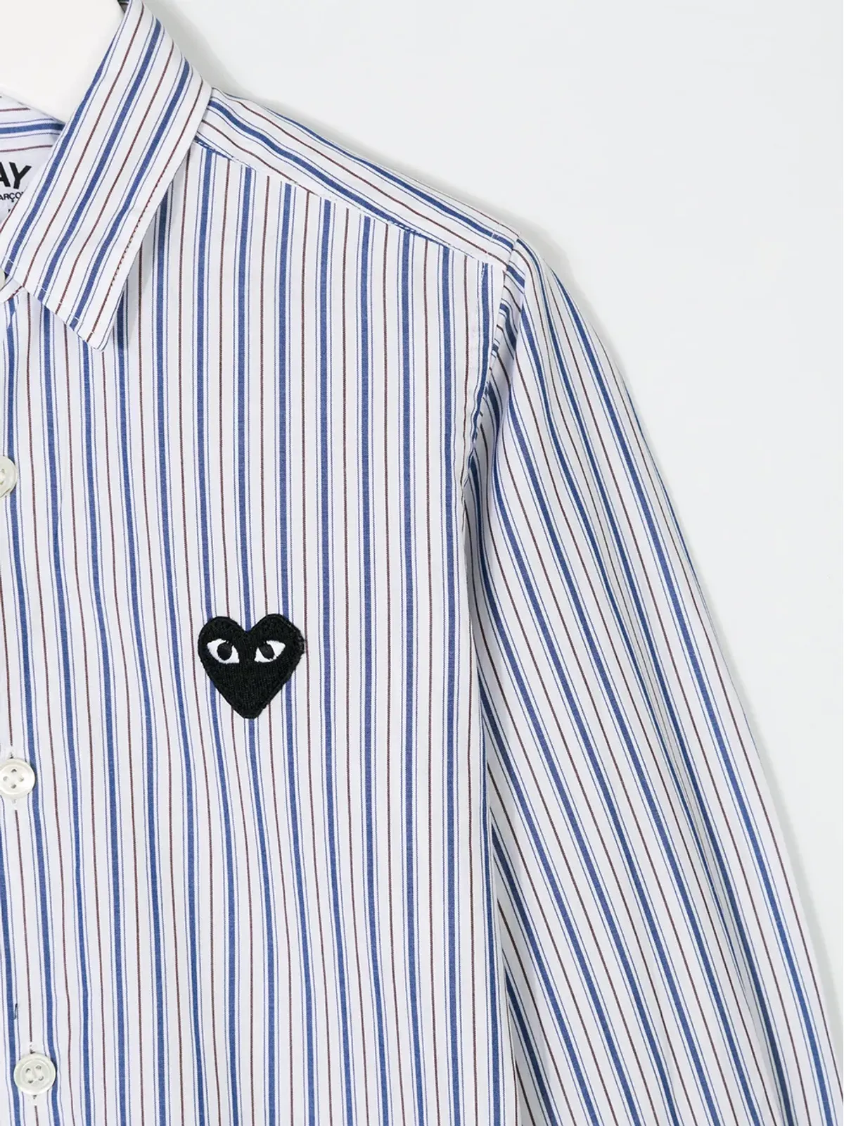 Comme Des Garçons Play Kids ハート柄ピンストライプシャツ - 画像3