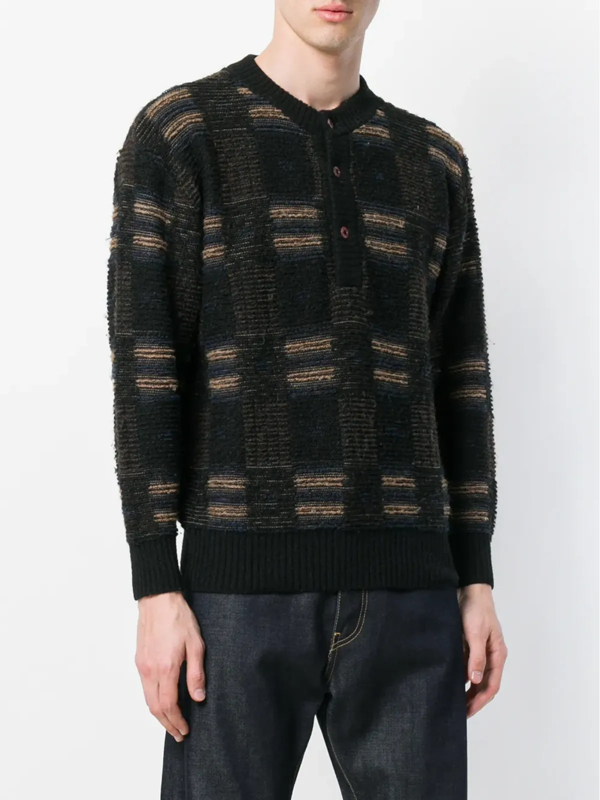 Issey Miyake Pre-Owned チェック柄ボタン付きジャンパー - 画像3