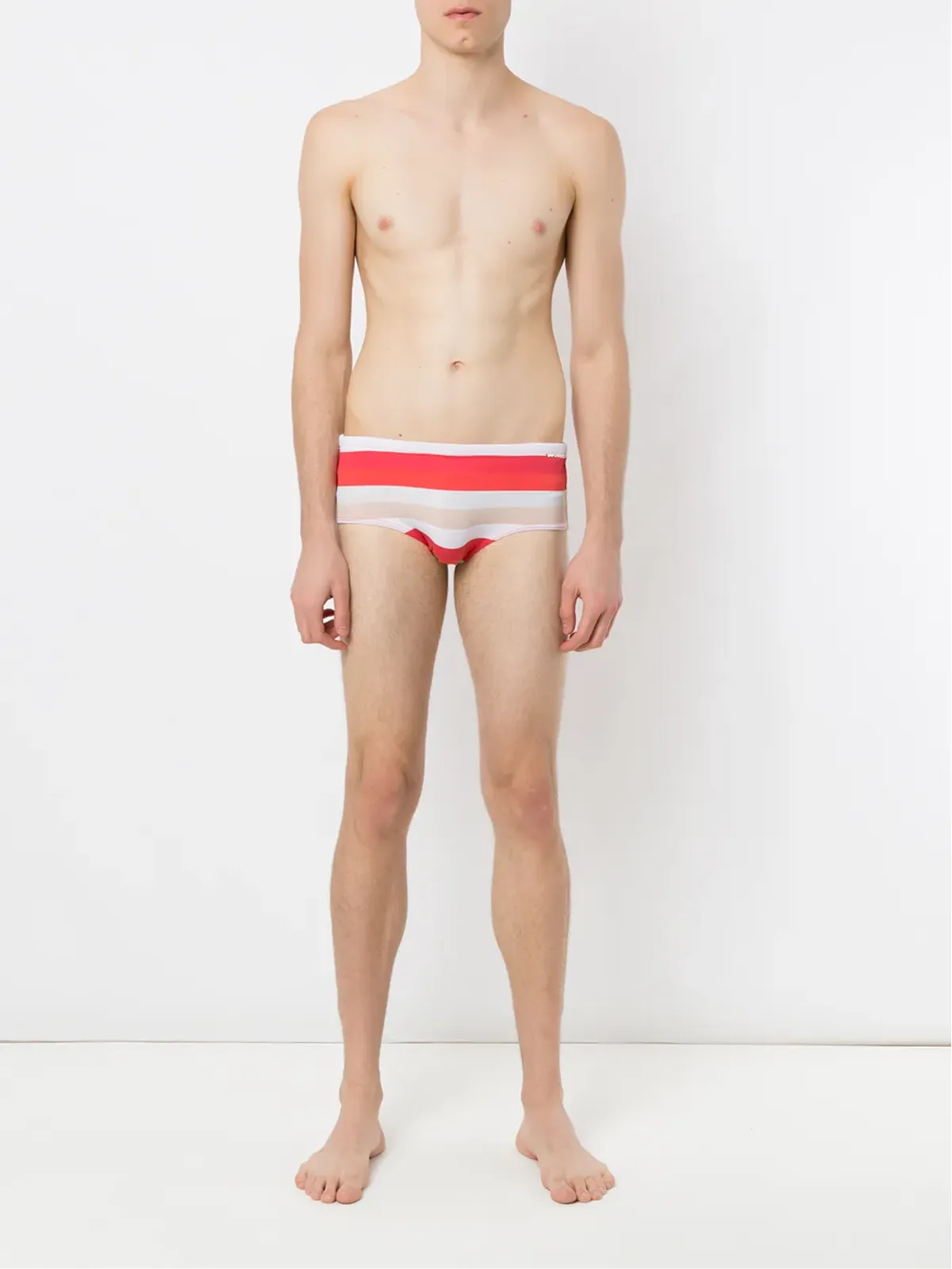 Amir Slama striped swim briefs - Red - 画像2