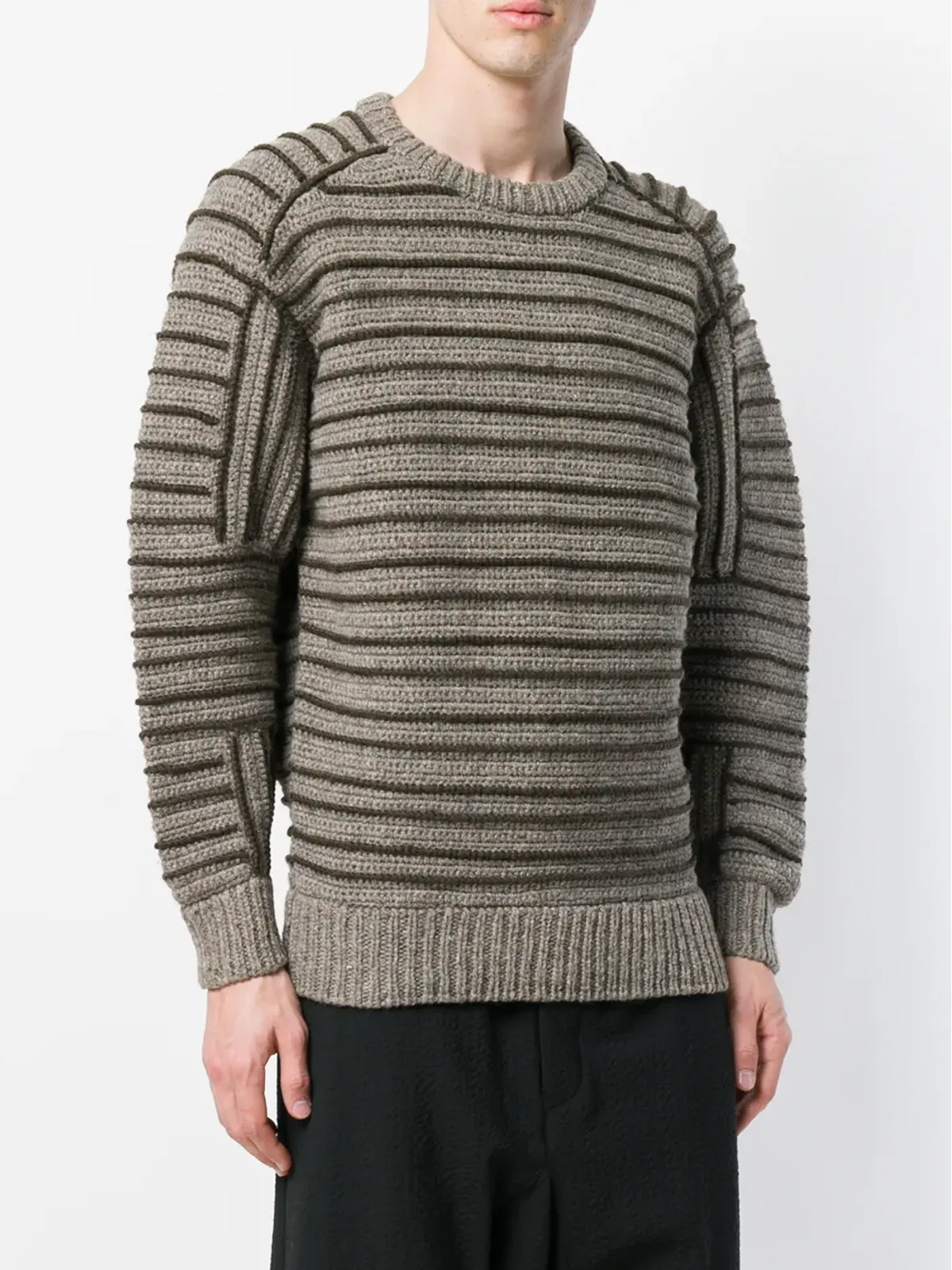 Issey Miyake ビンテージ トーンストライプのジャンパー - ブラウン - 画像3