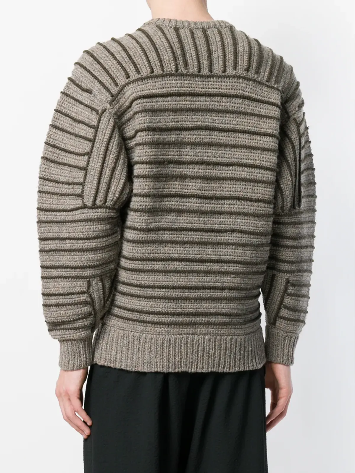 Issey Miyake ビンテージ トーンストライプのジャンパー - ブラウン - 画像4