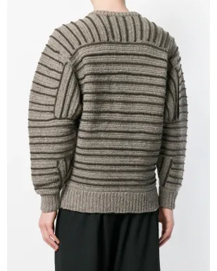 Issey Miyake ビンテージ トーンストライプのジャンパー - ブラウン - サムネイル4