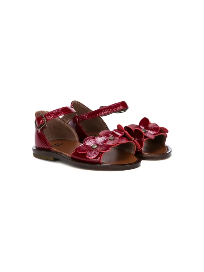 Pèpè Pèpè flower appliqué open toe sandals - Redの商品画像