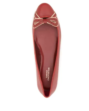 Sarah Chofakian Femelle レザー バレリーナ レッド - サムネイル4